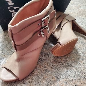 Sam edelman leather peep toe booties